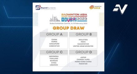 Malaysia diundi dalam Kumpulan B Kejohanan Berpasukan Campuran Asia 2023