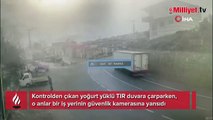 Bursa'da kontrolden çıkan TIR kazası kameraya yansıdı