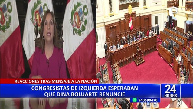 Bancadas de izquierda esperaban que Dina Boluarte renunciara en su mensaje a la Nación