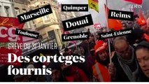 Manifestations du 31 janvier : tour d'horizon des cortèges à Douai, Marseille, Reims, Quimper...