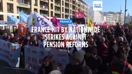 Strike action over pensions once again brings cities in France to a standstill