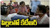 Minister KTR Interaction With Children | V6 News