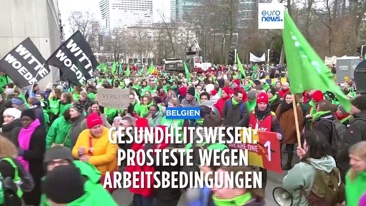 Krankenschwestern, Pfleger, Sozialarbeiter - Proteste in Belgien