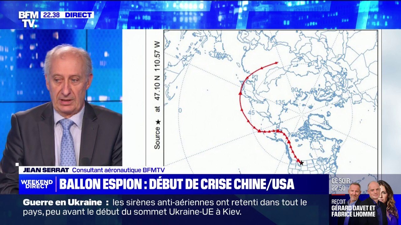 Pour Jean Serrat, le ballon chinois survolant les États-Unis a suivi "une trajectoire particulièrement précise"