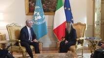 Meloni riceve a Palazzo Chigi l'Alto commissario dell'Onu per i rifugiati