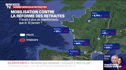 Réforme des retraites: mobilisation en hausse à Marseille, Paris Toulouse, Rennes ou encore Vichy