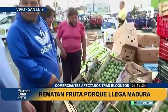 Mercado Mayorista de Frutas: debido a bloqueos, rematan productos para que no se malogren