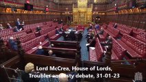Lord McCrea in Lords Troubles amnesty debate, January 31, 2023