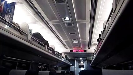 Interior Coach Class on Amtrak 19 Crescent nearing Washington DC