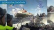 Policías de España descargan droga del buque ganadero Orion V que fue incautada frente a las Islas Canarias