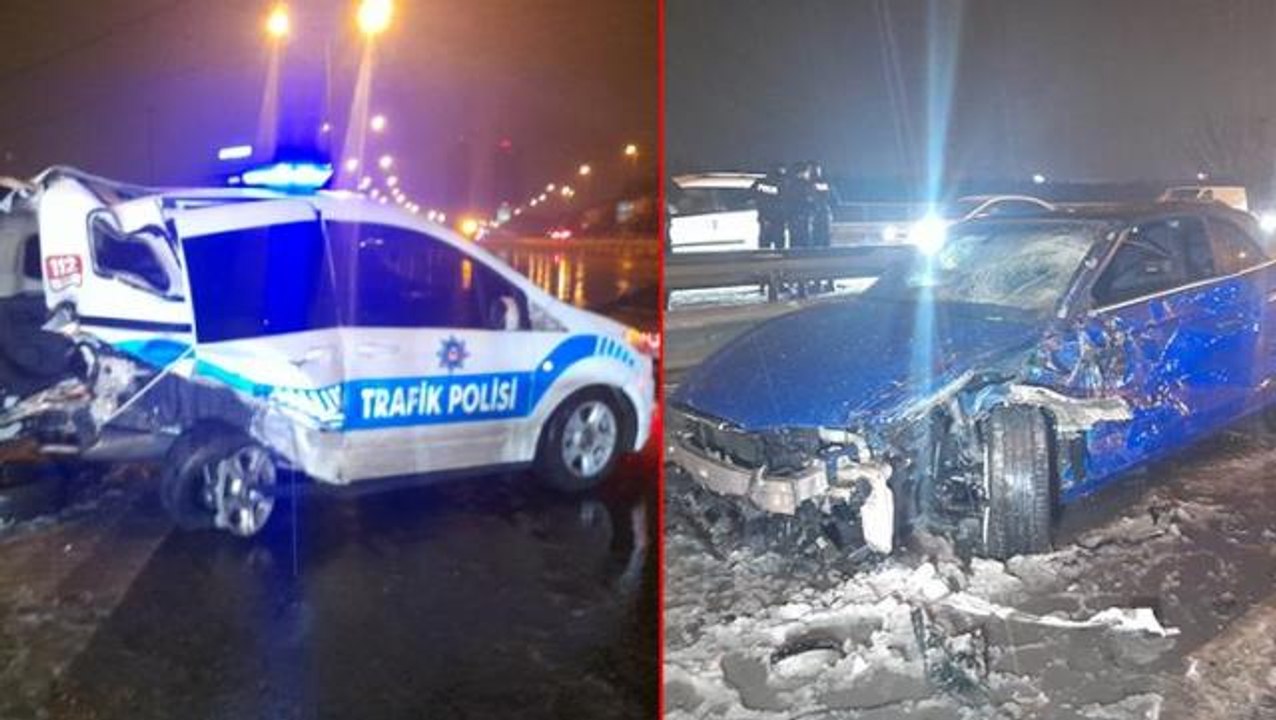 Otomobil, kaza yapan araca ve polise çarptı: 1 ölü, 1 polis yaralı