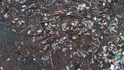 شاهد: أطنان من النفايات في بحيرة صربية