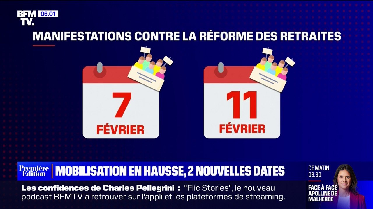Retraites: la mobilisation ne faiblit pas, deux nouvelles journées de manifestations annoncées