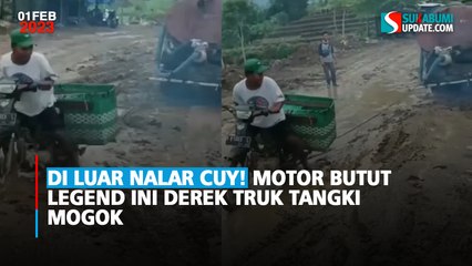 Di Luar Nalar Cuy! Motor Butut Legend Ini Derek Truk Tangki Mogok