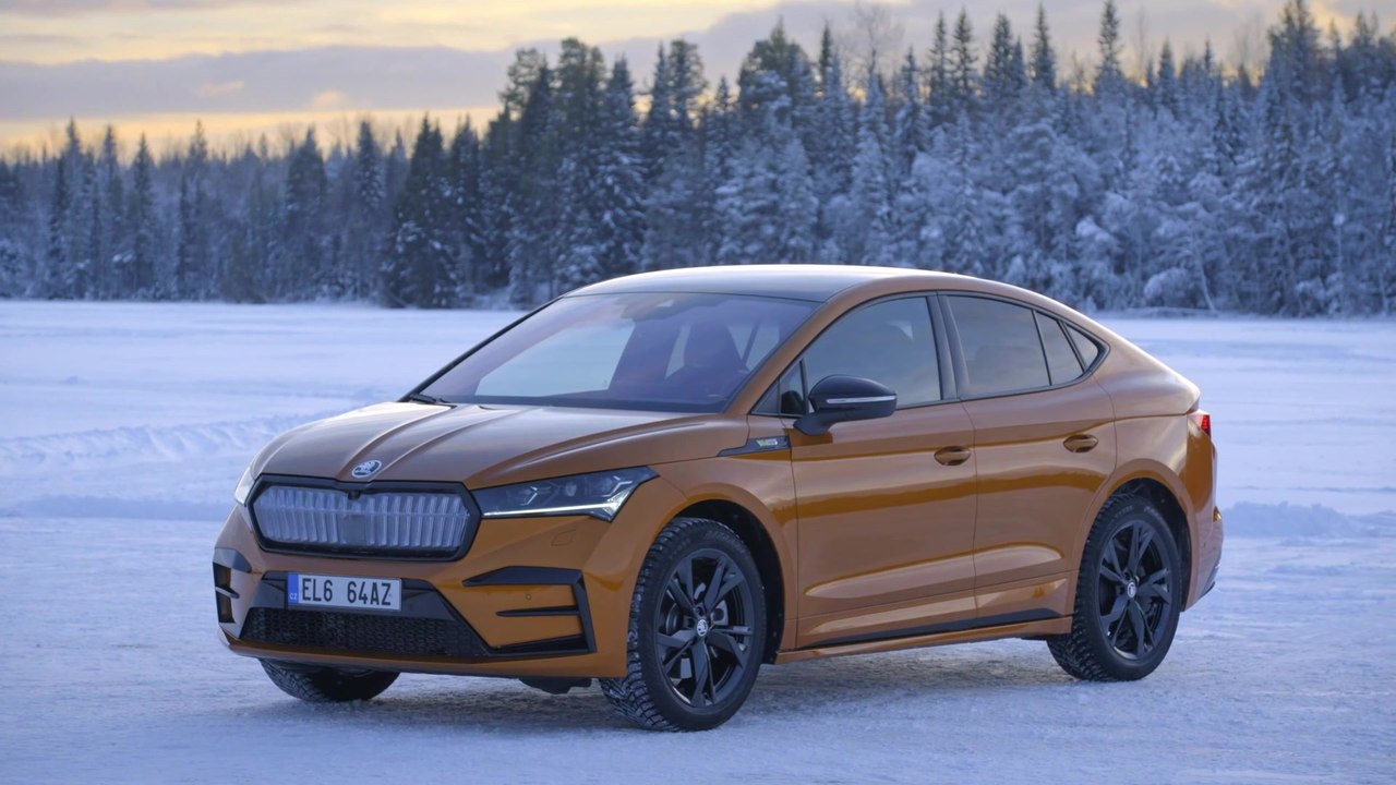 The new Skoda Enyaq RS iV Design in Phoenix Orange