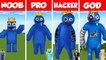 Minecraft TNT RAINBOW FRIENDS BLUE HOUSE BUILD CHALLENGE - NOOB vs PRO vs HACKER vs GOD _ Animation