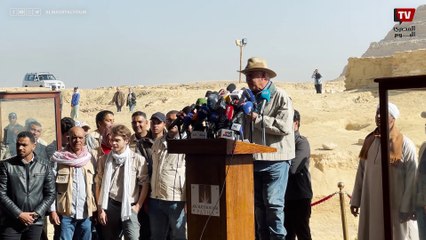 ٩ تماثيل لكاهن يدعى ميسي.. زاهي حواس يعلن عن كشف أثري جديد بسقارة