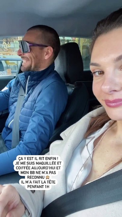 Alice Detollenaere, Camille Lacourt et leur fils, Marius.