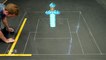 Minecraft Diamond Sword 3D Chalk Art - AWE me Artist Series