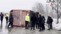 Cenaze taşıyan otobüs devrildi: 2'si ağır 16 kişi yaralandı