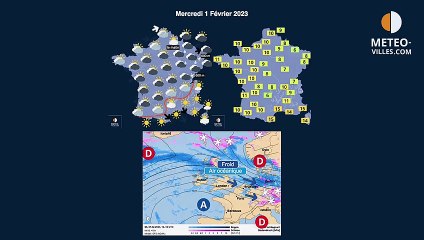 prévisions météo du mercredi 1er février 2023