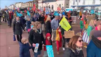 Strike march in Hastings, East Sussex, organised by the NEU Union on February 1 2023