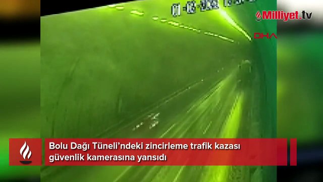 Bolu Dağı Tüneli’ndeki zincirleme trafik kazası kamerada