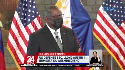 US Defense Sec. Lloyd Austin III, bumisita sa WesMinCom HQ | 24 Oras