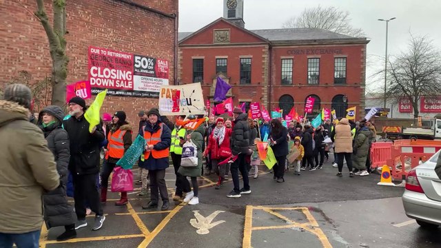 The Trade Union gathering at Preston Flag Market