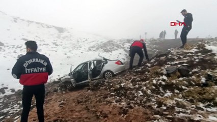 Diyarbakır'da yoğun sis ve kar, kazaya neden oldu: İkisi ağır, beş yaralı