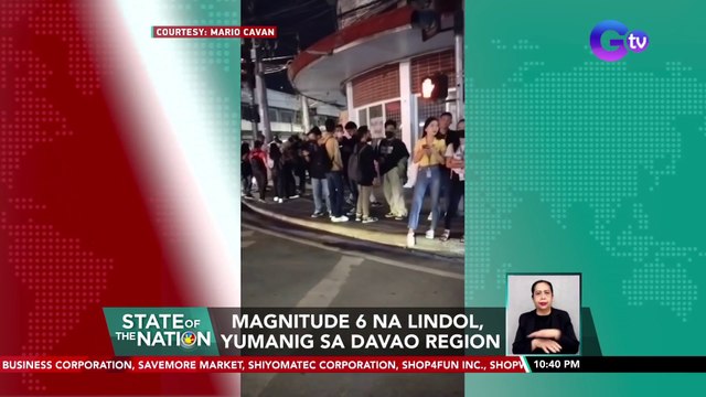 Magnitude 6 na lindol, yumanig sa Davao region | SONA