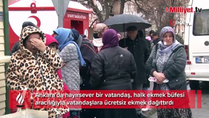 Başkentte hayırsever vatandaş halk ekmek büfesinde bin adet ekmek dağıttırdı