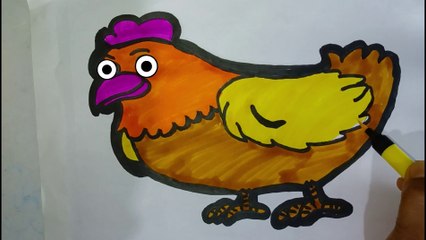 doodle animal hen drawing with me