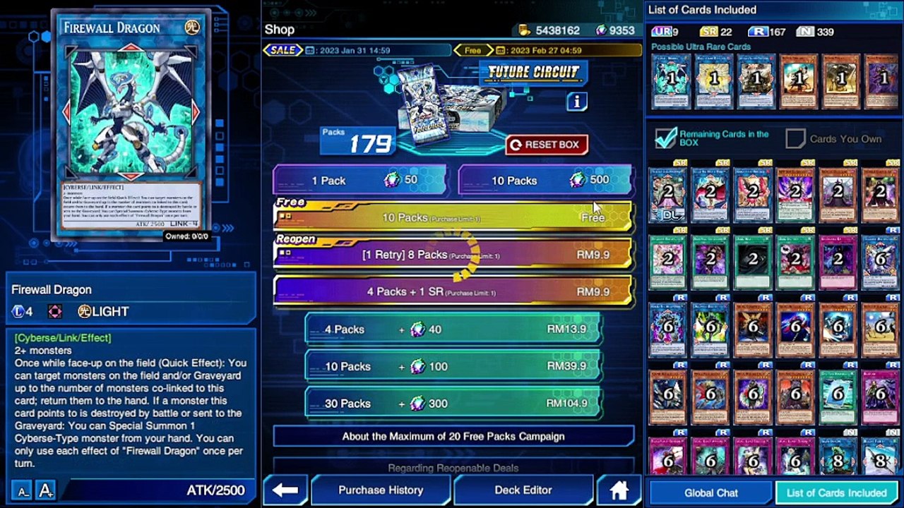 YuGiOh Duel Links - No44 Main Box Future Circuit Unbox!!!