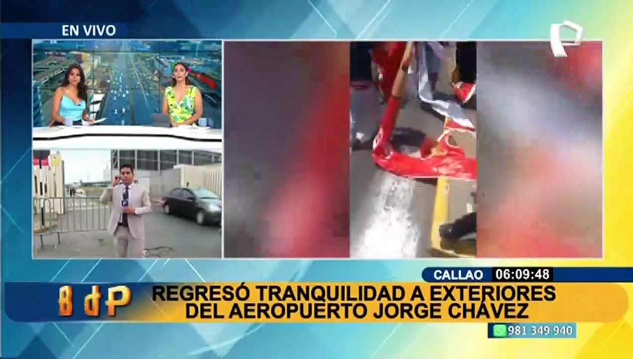Tras presencia de 300 manifestantes: regresó tranquilidad en exteriores del aeropuerto Jorge Chávez