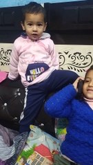 Cute Trishu talking with father on phone