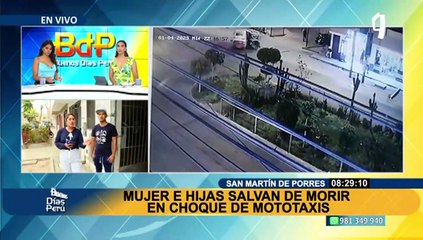 Aparatoso choque de mototaxis: madre salva de morir pero está a punto de perder una pierna