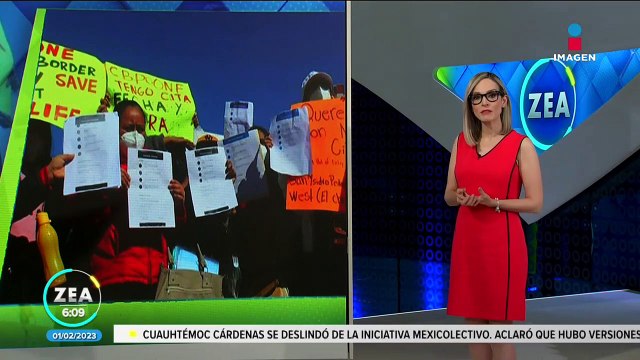 Migrantes protestan en Tijuana contra la app CBP One