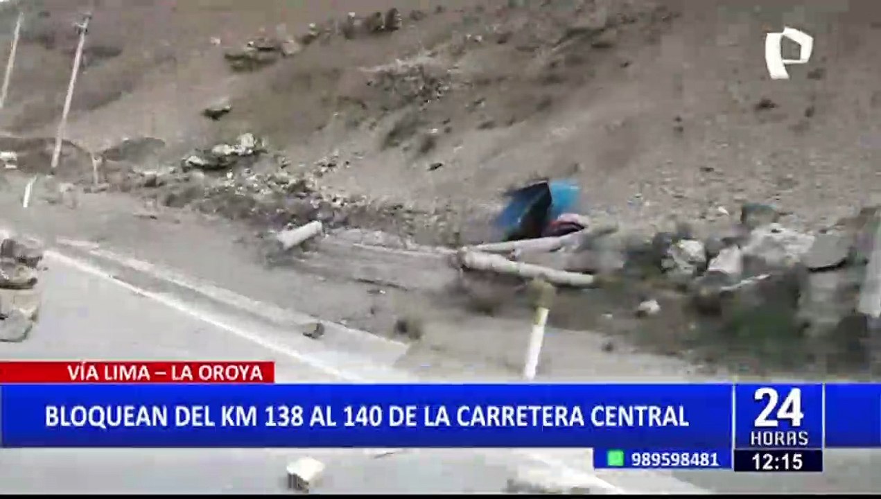 Carretera Central:  Bloquean tramo del km 138 al 140 de la vía Lima - La Oroya