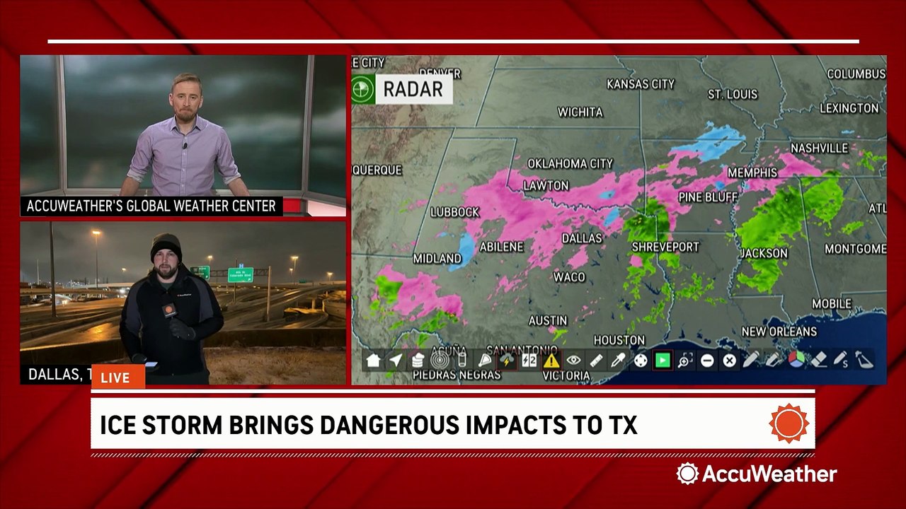 Layers upon layers of ice causing major travel problems across Texas