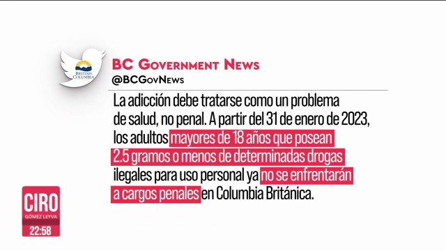Canadá despenaliza consumo de drogas como cocaína y fentanilo