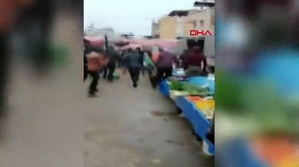 Suriyeliler pazarı birbirine kattı: Dört gözaltı