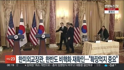 한미외교장관, 한반도 비핵화 재확인…"확장억지 중요"