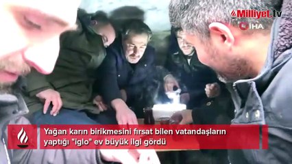 Bitlis'te yapılan "iglo" ev büyük ilgi gördü