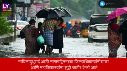 Tamil Nadu: तामिळनाडूच्या काही जिल्ह्यांमध्ये मुसळधार पाऊसाची हजेरी, शाळा आणि महाविद्यालयांना सुट्टी जाहीर
