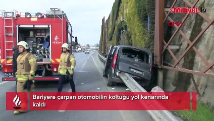 Maltepe'de korkunç kaza! Bariyer araca girdi, koltuk dışarı çıktı