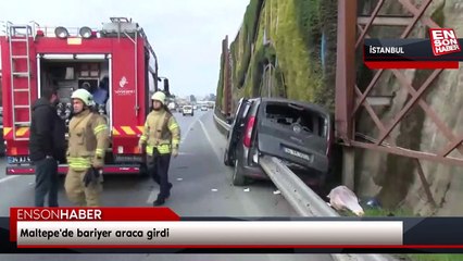 Maltepe'de bariyer araca girdi