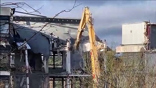 Demolition of Ashdown House in St Leonards, East Sussex, on February 2 2023