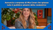 Annuncio a sorpresa di Mia Ceran che spiazza tutto il pubblico amante della conduttrice