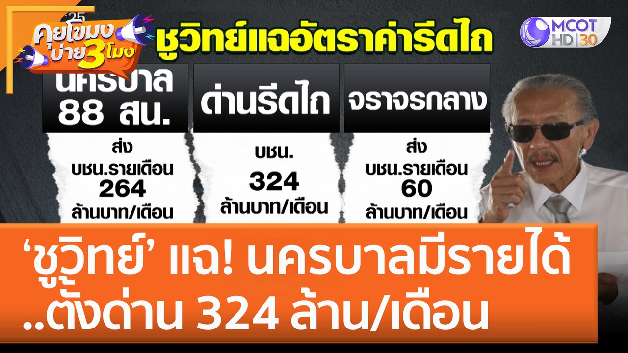 ‘ชูวิทย์’ แฉ! นครบาลมีรายได้..ตั้งด่าน 324 ล้าน...